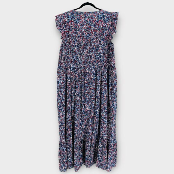 Lane Bryant Floral Maxi Lined Tiered Button Front Floral Flutter Dress 16P Plus - Picture 5 of 11